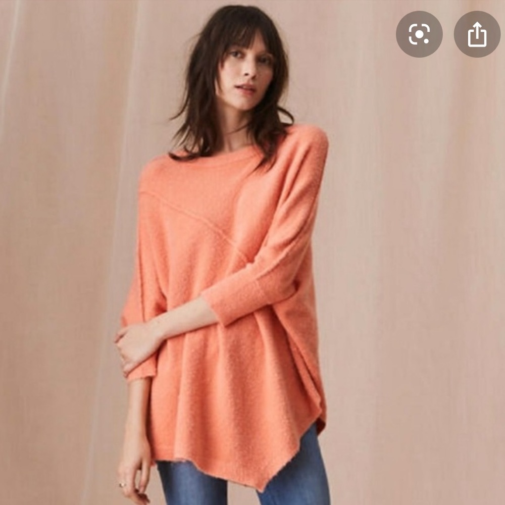 Lou & Gray Coral Asymmetric Bat Sleeve Sweater